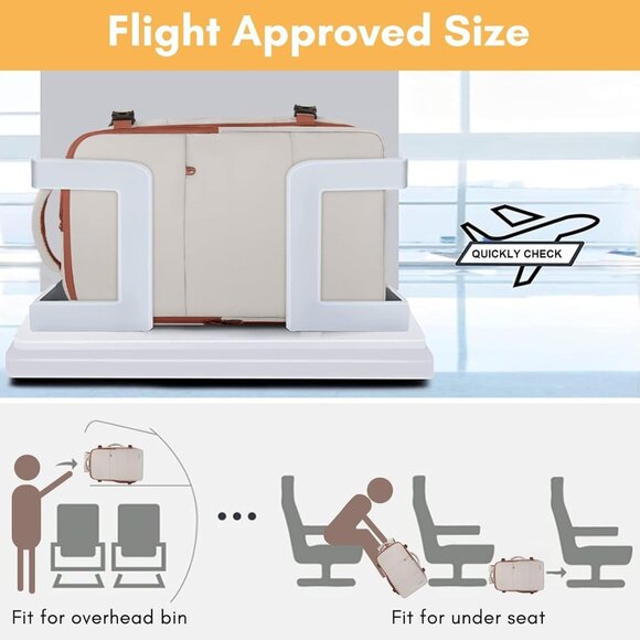 Travel Khaki White Backpack for Women Carry On Laptop Bag USB Port TSA Pouch - Picture 3 of 9